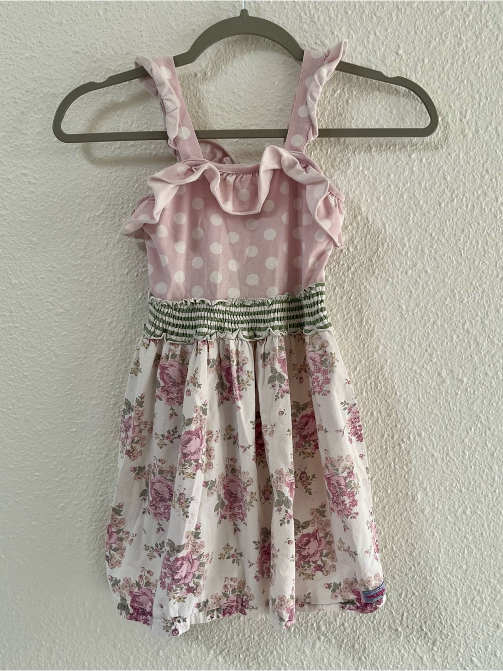 naartjie Pink Polka Dot Top with Floral Skirt Dress